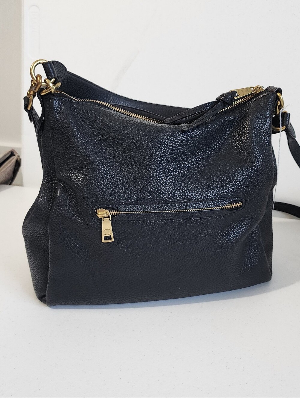 Coach Black Pebbled Leather Hobo with Gold-Tone Accents - Picture 3 of 8